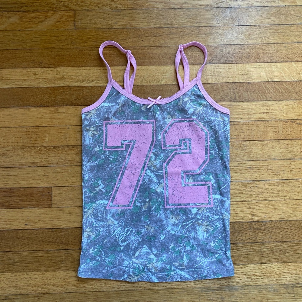 Camo Tank Top with Pink Number 72